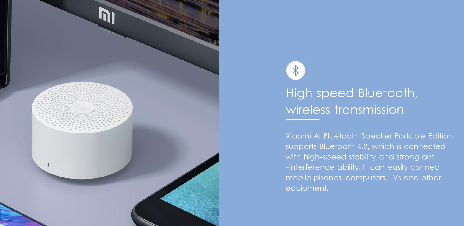 Xiaomi AI Portable Version Wireless Bluetooth Speaker Smart Voice Control Handsfree Bass Speaker 11