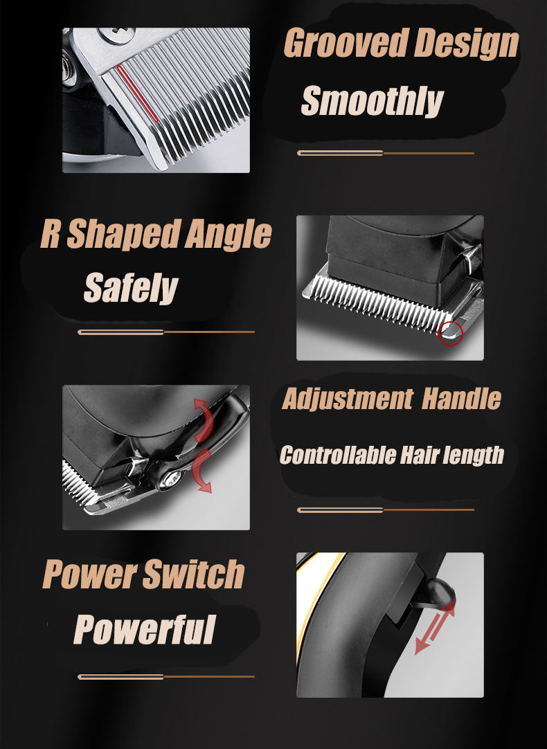 Professional Electric Hair Clipper Trimmer Grooming Sharp Blade Low Noise Beard Shaver 220V
