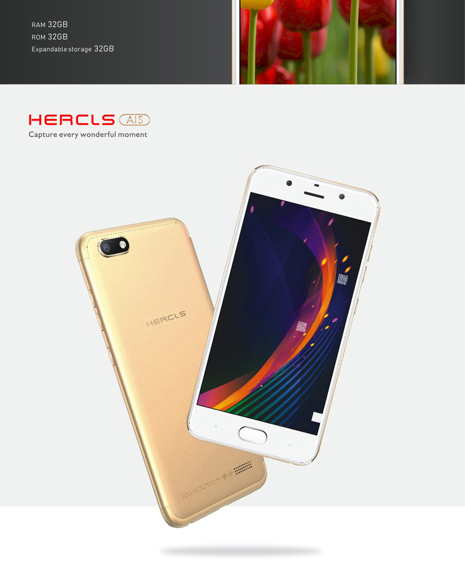 Hercls A15 5.2 Inch HD Android 7.0 2600mAh 3GB RAM 32GB ROM MTK6737 Quad Core 4G Smartphone