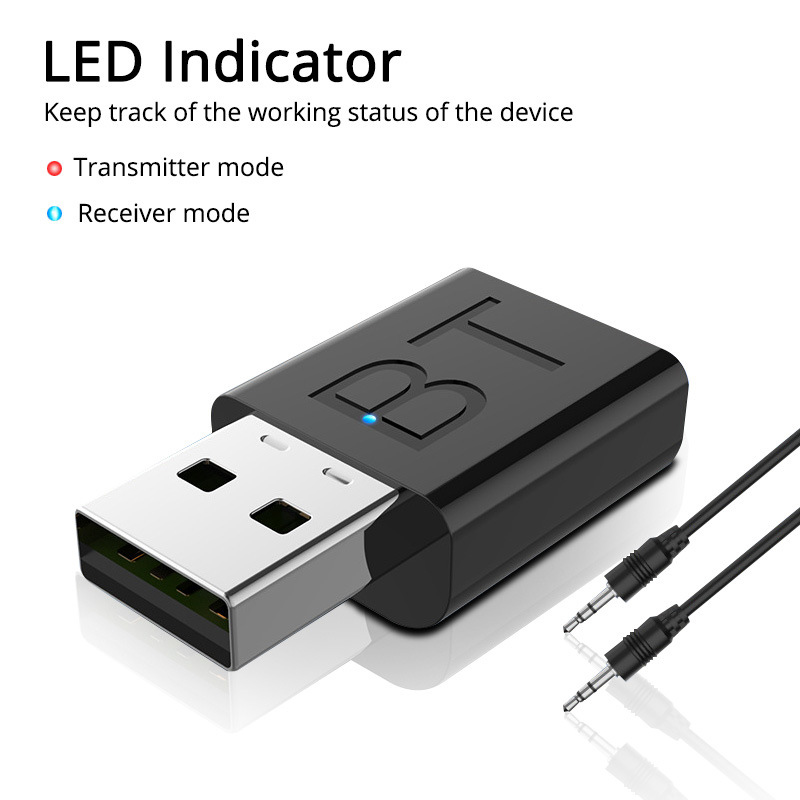 USB bluetooth 5.0 Adapter bluetooth Receiver Transmitter Driver Free for bluetooth Earphone Audio Amplifier