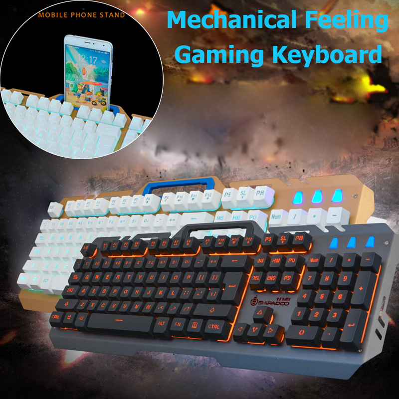 104 Key USB Wired Backlit Mechanical Handfeel Gaming Keyboard with Phone Support 4