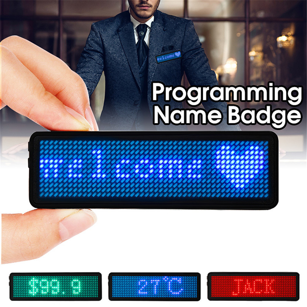 12 x 48 Pixels Programmable LED Digital Scrolling Message Name Tag ID Badge Holder Board 5