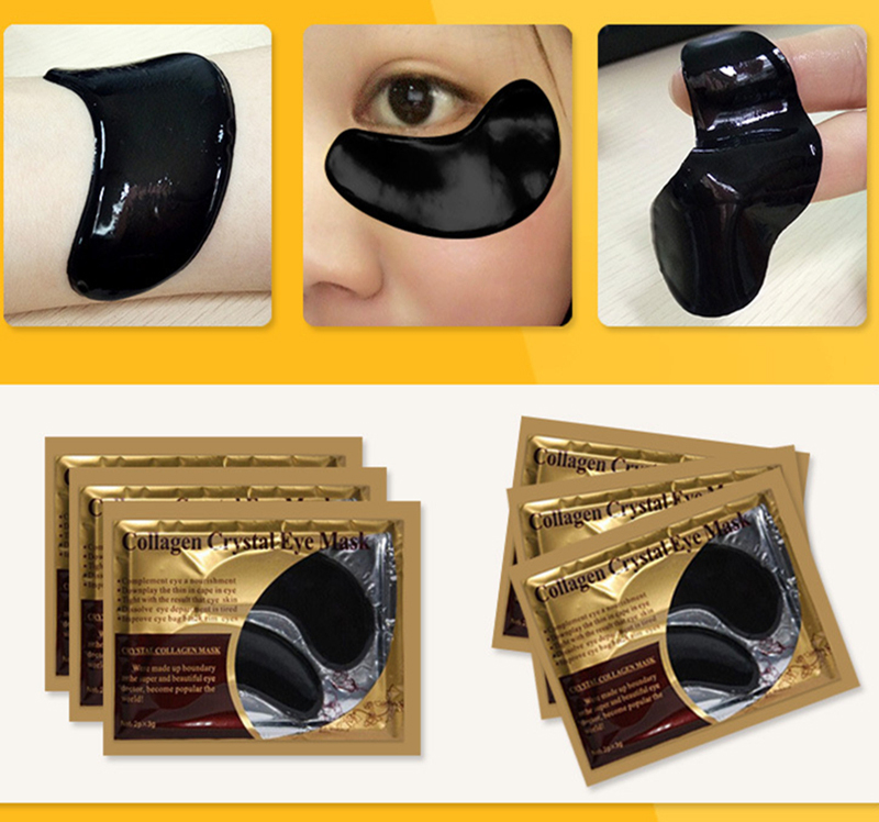 Black Collagen Eye Mask Squishy Anti Wrinkle Repair Moisturize Whitening Facial Skin Care