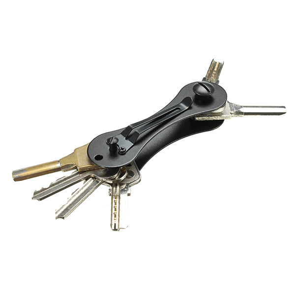 AOTDDOR Aluminum Black Portable Key Clip Holder KeyChain EDC Tool