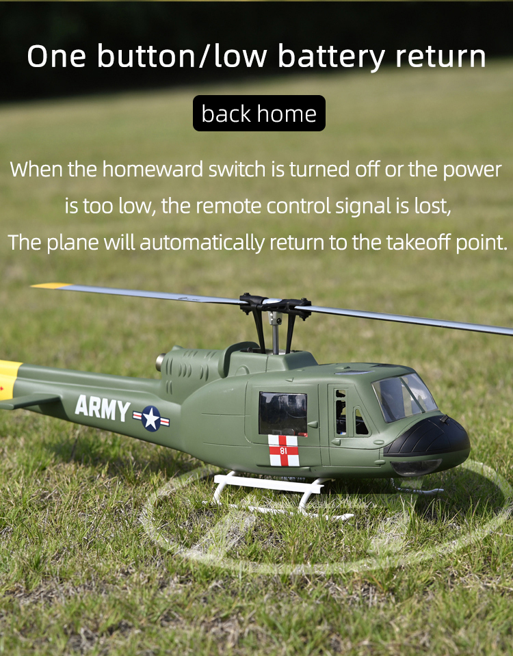 FLY WING UH-1 V3 Upgrade Version Class 470 6CH Brushless Motor GPS Fixed Point Altitude Hold Scale RC Helicopter PNP/RTF With H1 Flight Controller