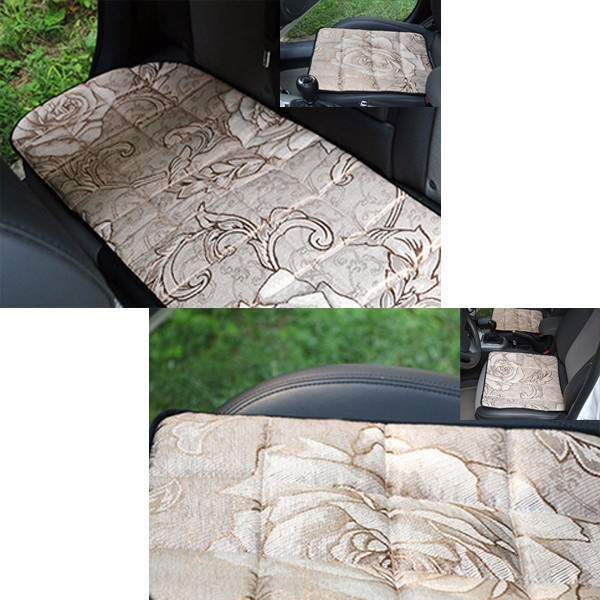 3Pcs Car Ice Silk Bamboo Charcoal Summer Seat Cushion Non Slip 45*45CM 135*45CM