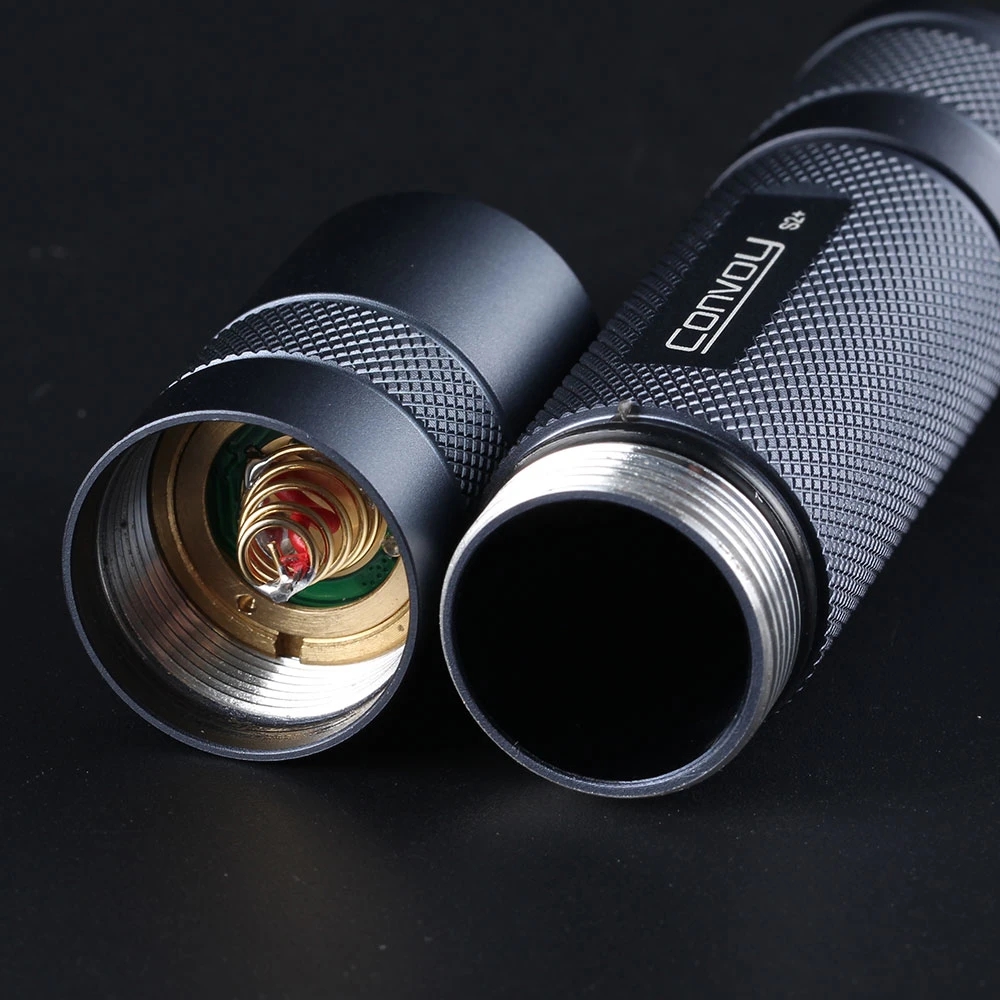 Convoy S2+ with 519A R9080 1240LM/High CRI 12 Groups 18650 Flashlight LED Torch Orange Peel Reflector DTP Copper Plate
