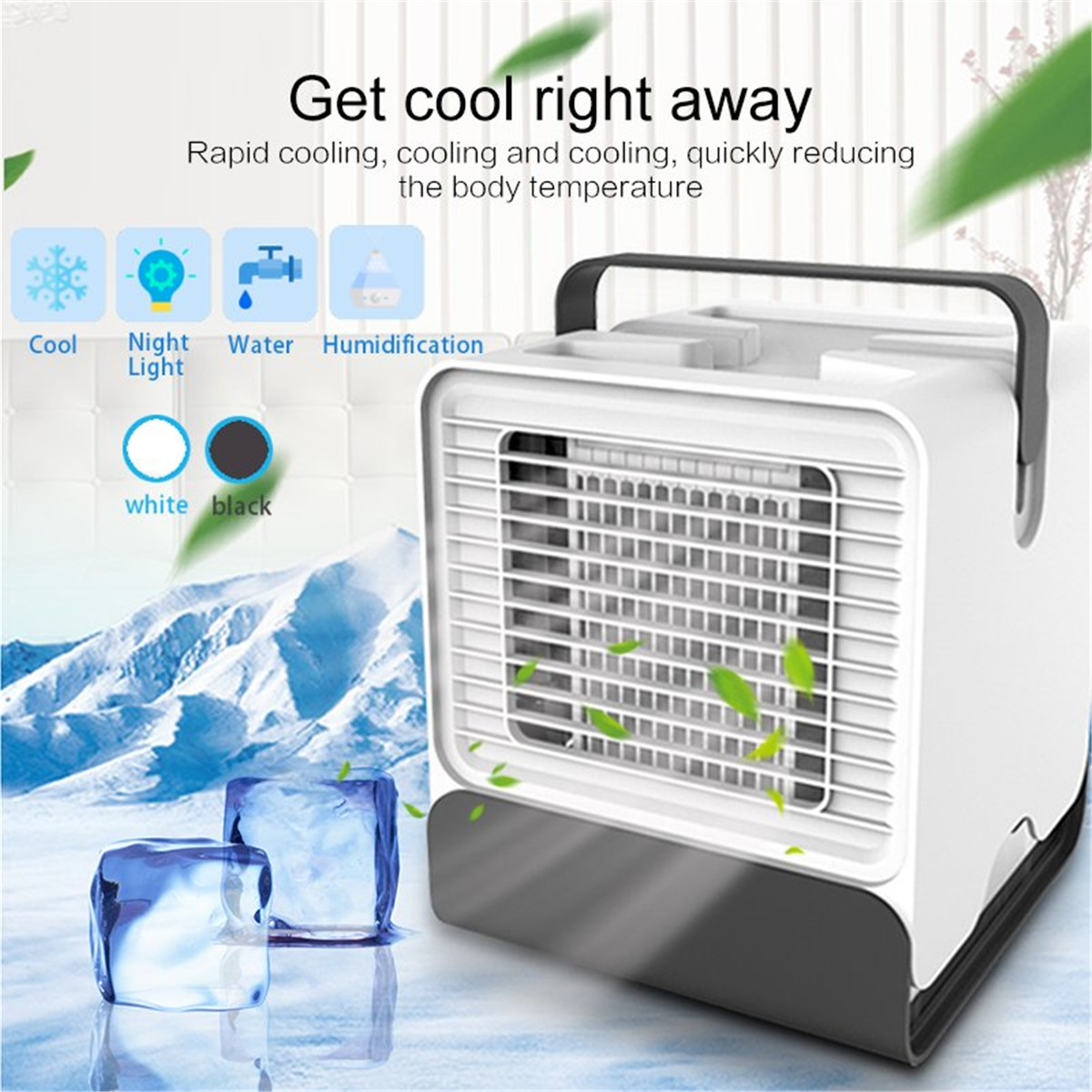 600m³/h Portable Air Conditioner Fan 3 in 1 Personal Space Air Cooler Humidifier Purifier Brushless Desktop Cooling Fan Personal Table Fan 