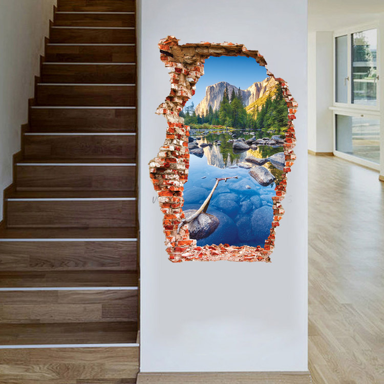 Miico 3D Creative PVC Wall Stickers Home Decor Mural Art Removable Outdoor Landscape Decor Sticker