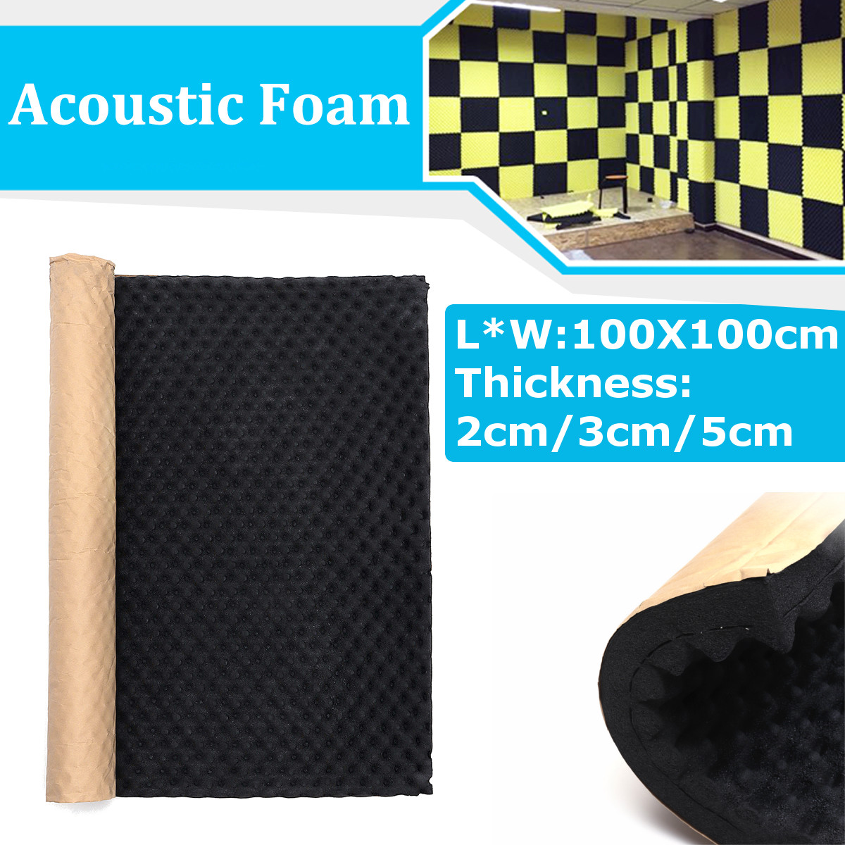 100x100cm Self Adhesive SoundProof Closed Foam Car Thermal Insulation  UK 2020 