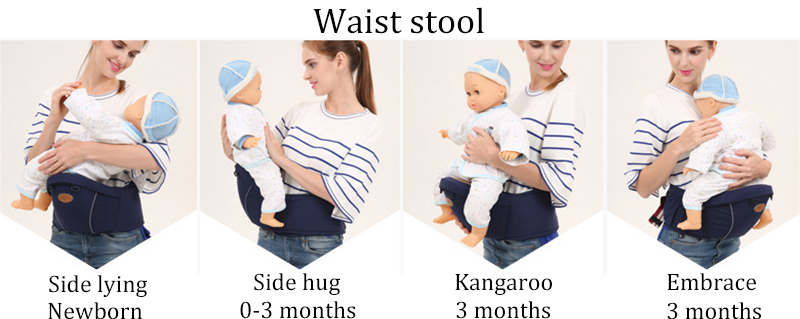 Outdoor Portable Baby Carriers Bag Waist Stool Multi-function Infant Hold Hip Seat Camping Travel 14