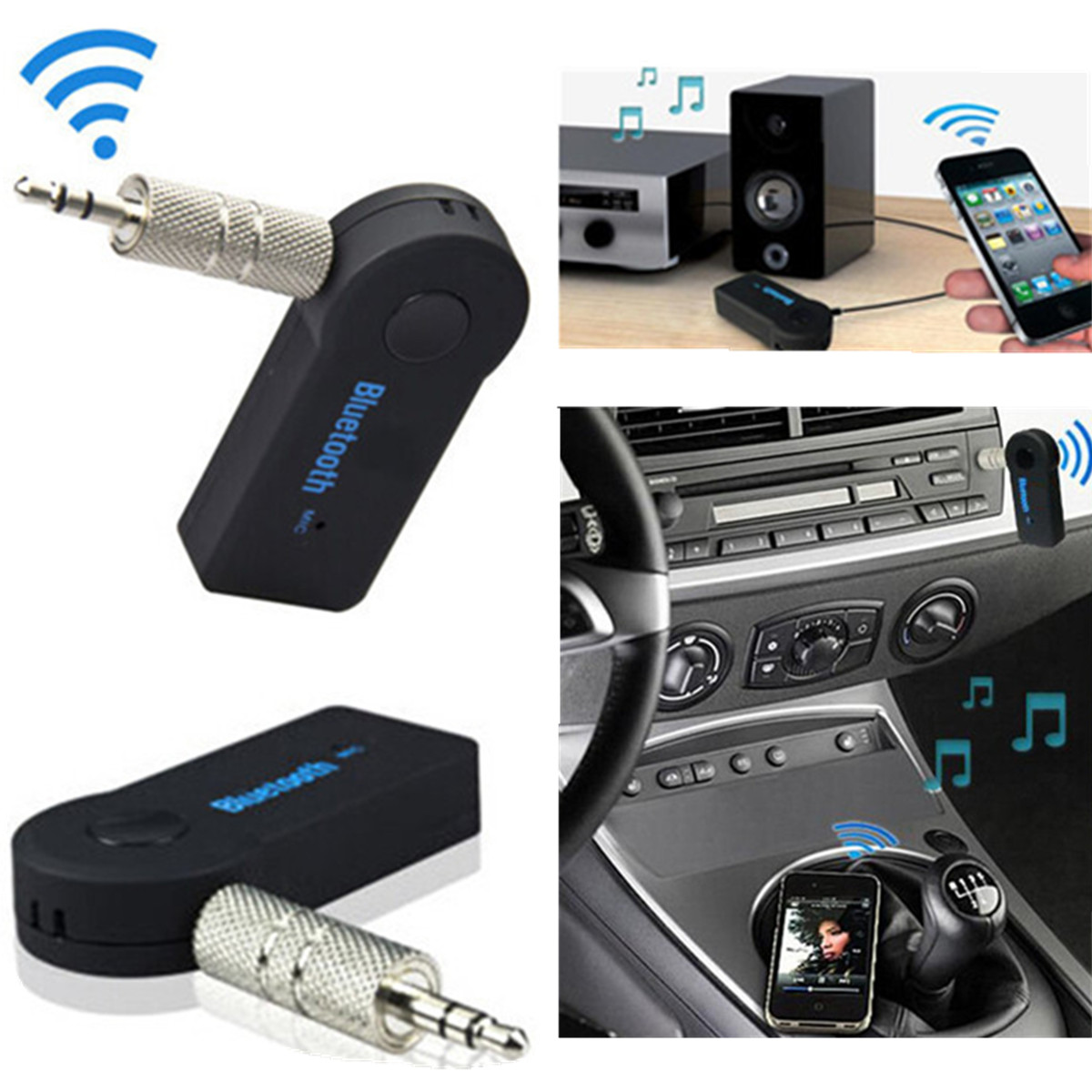 3,5 мм Bluetooth V3.0 + EDR Музыка Потоковое Стерео аудио Приемник Адаптер Mic