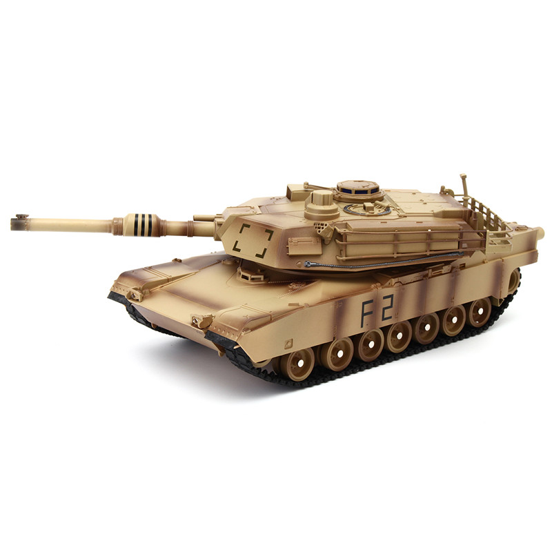 ToogLi 1/24 27MHZ 40CM US M1A2 RC Car Tank With Light Sound Military Vehicle Model Toys - Photo: 4