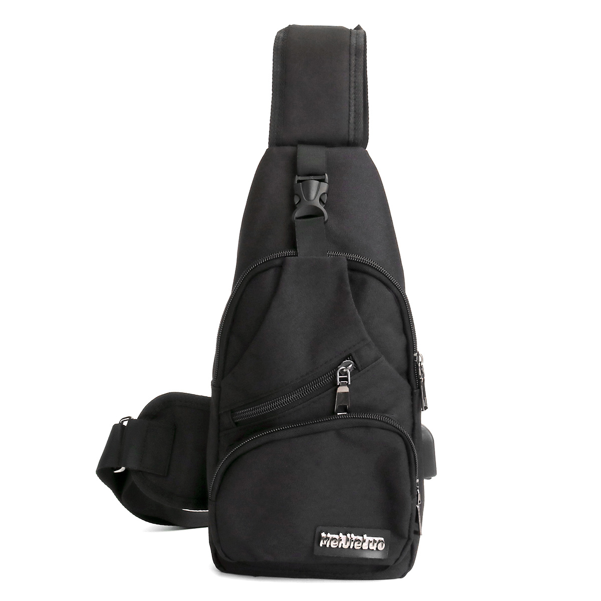 Men USB Charging Shoulder Chest Bag Sling Backpack Waterproof Sports Travel Pouch 18
