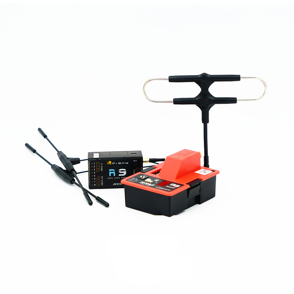 

Frsky R9M 900MHz Transmitter Module & R9 16CH Receiver w/ Mounted Super 8 and T Antenna Combo