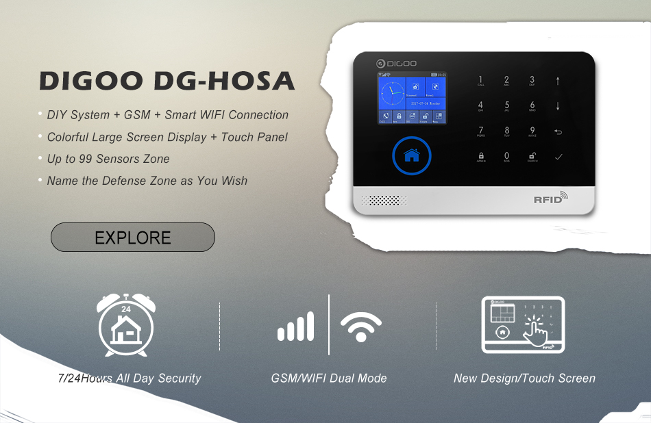 Digoo DG HOSA 433MHz Window Door Sensor PIR Sensor Wireless Remote Controller Alarm System