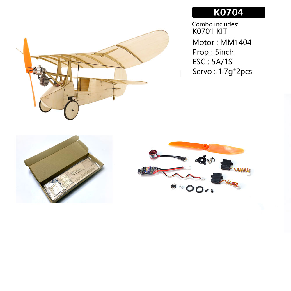 Dancing Wings Hobby K7 358mm Wingspan Balsa Wood Ultra-micro RC Airplane KIT/ KIT+Power Combo