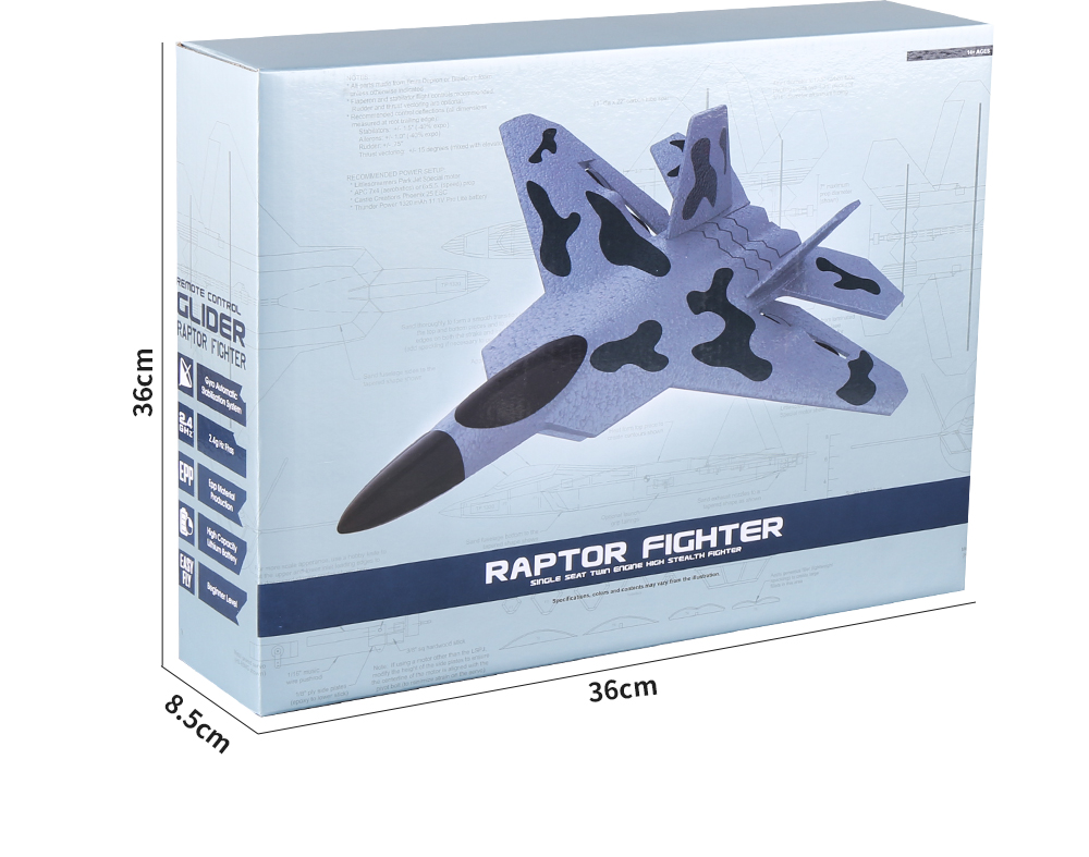 F22 Warbird 2.4GHz 2CH 253mm Wingspan EPP RC Airplane Glider Fighter RTF for Beginner