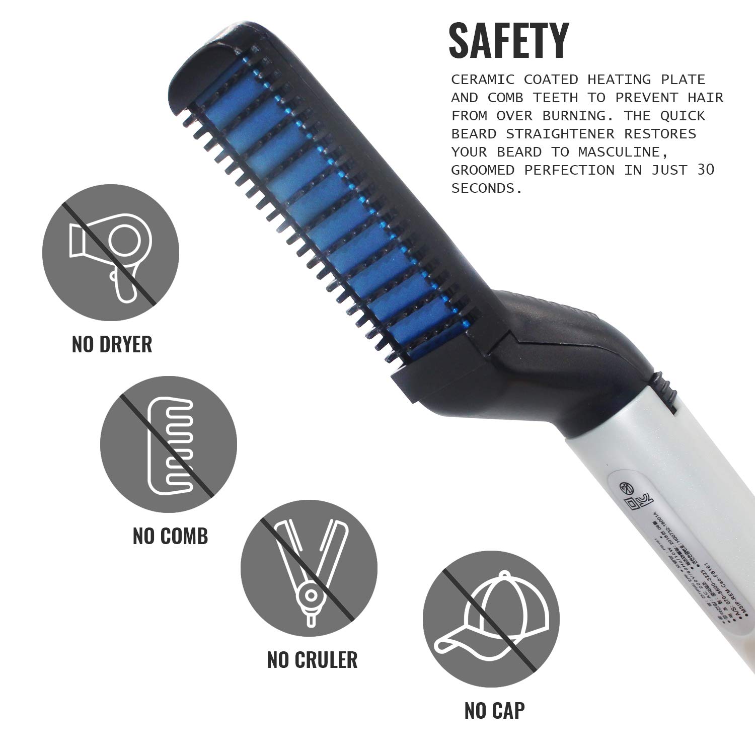 Multi-functional Electric Hair Comb Brush Beard Hair Straightener Heat Styler for Men Beard Straightening Comb Hair