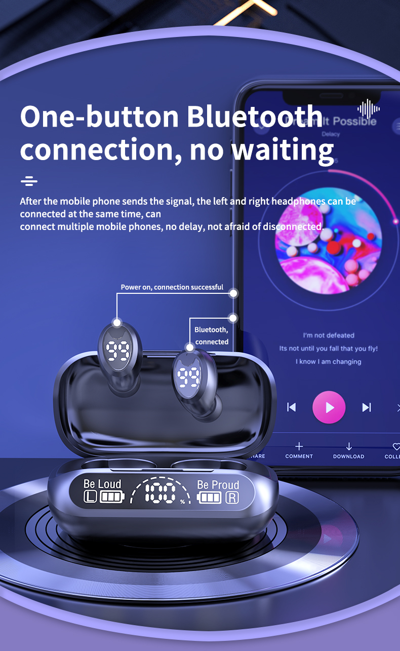 MD598 TWS Wireless Earbuds bluetooth Earphone LED Digital Display Stereo Smart Touch HD Calls In-Ear Sports Headphone