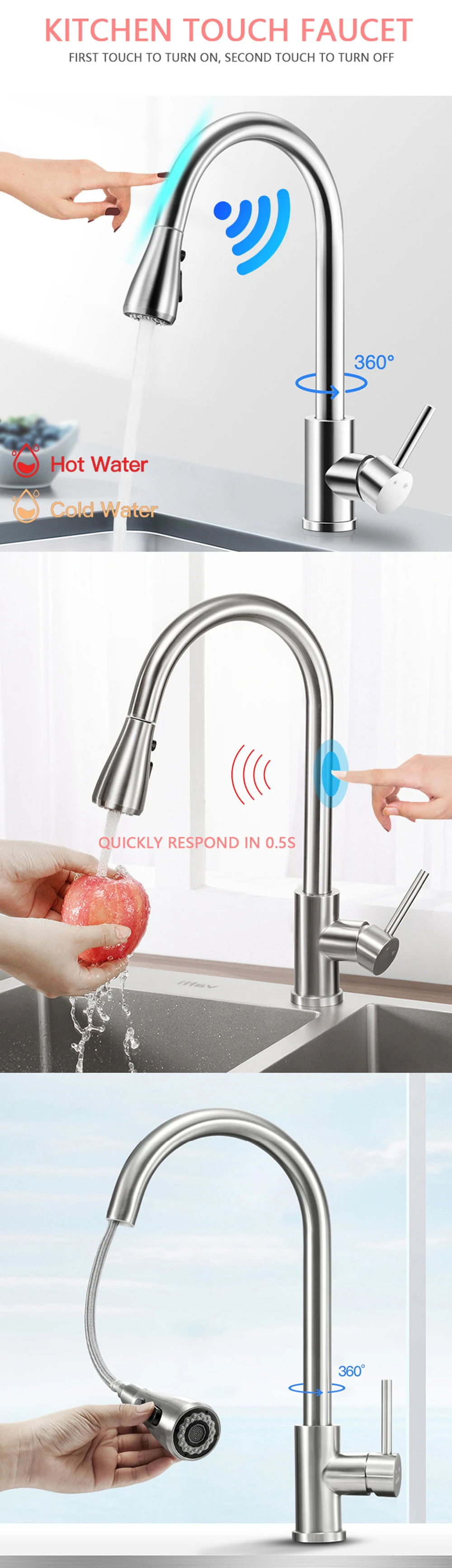 Stainless Steel Kitchen Sink Faucets