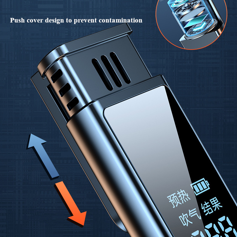 Smart Alcohol Tester Real Voice Broadcast Non-contact Blowing High Sensitivity Breathalyzer Type-C Charging HD Display