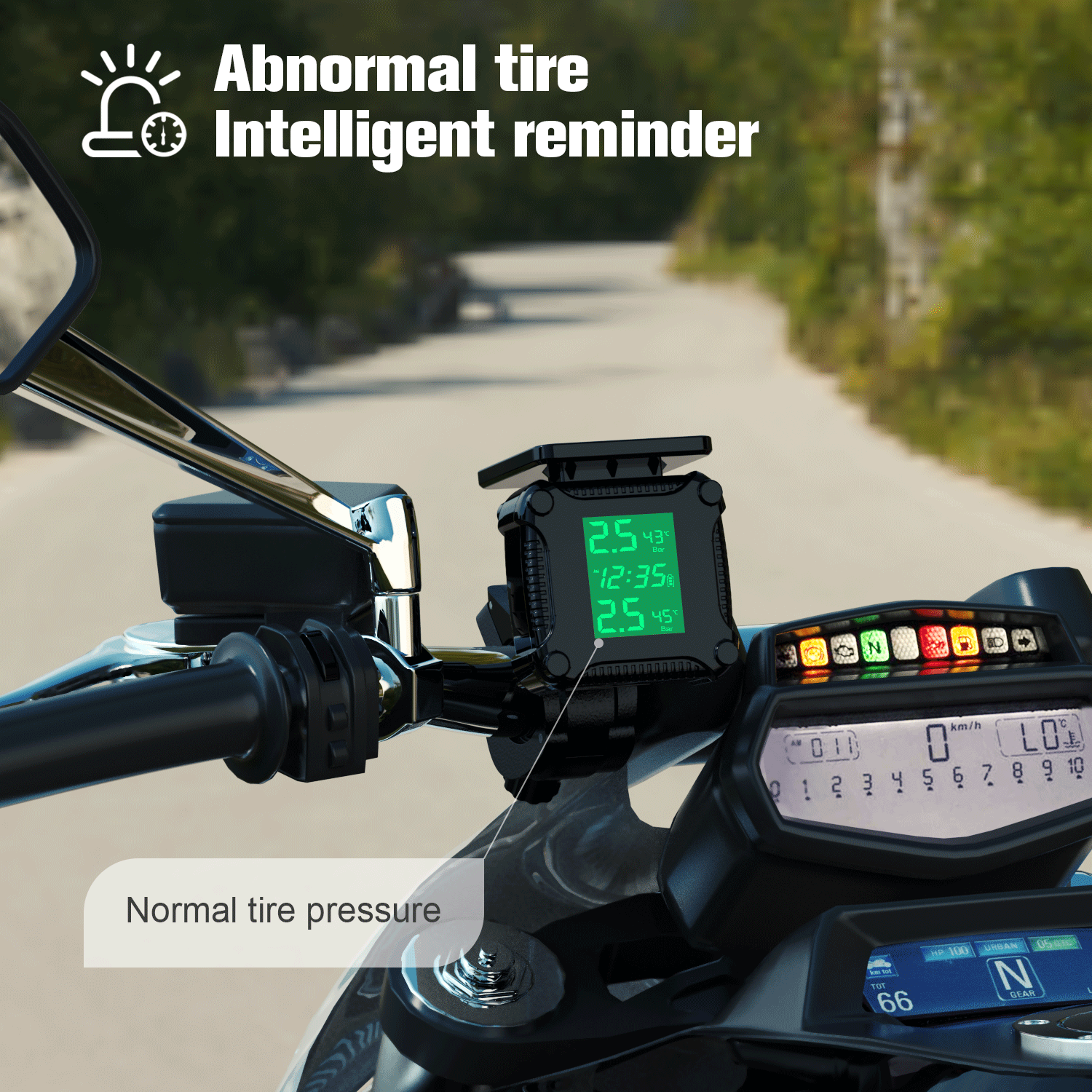 Motorcycle Tire Pressure Monitor Electric Vehicle Tire Pressure 2 Tire Pressure Detector