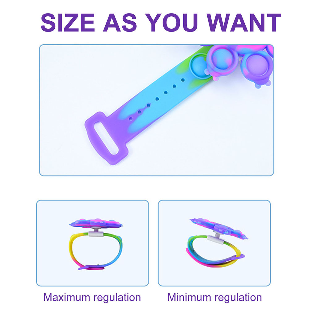 Multicolor Luminous Rotating Bracelet Bubble Silicone Decompression Fidget Toy for Children's Gift