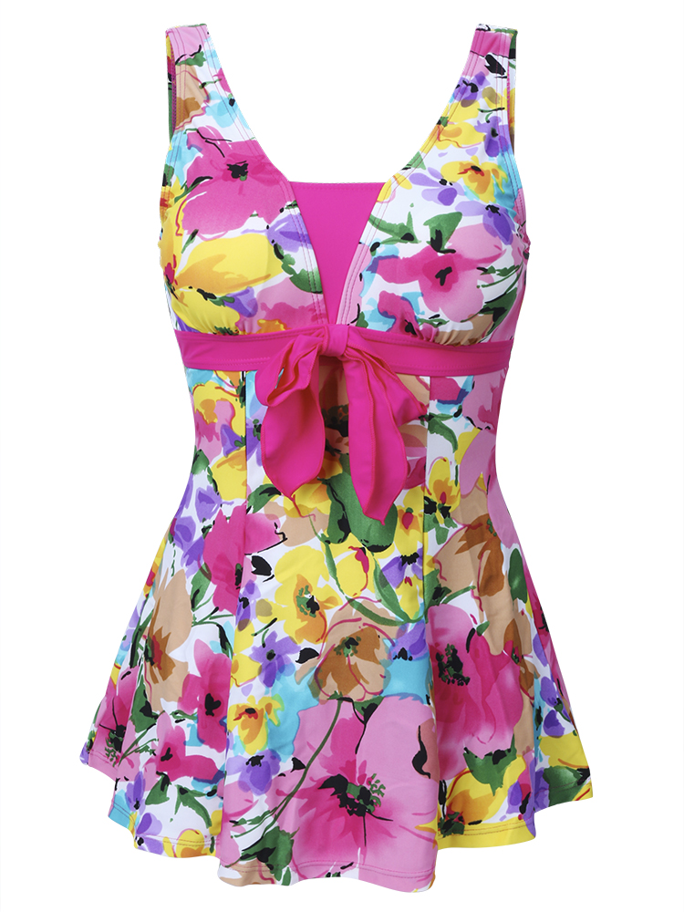 

Plus Size XL-5XL Women Comfort Floral Printing Swimdress