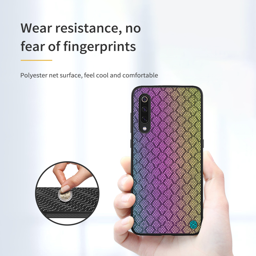 NILLKIN Reflective Slight Woven Polyester Mesh Anti-scratch Protective Case for Xiaomi Mi9 / Mi9 Transparent Edition Non-original