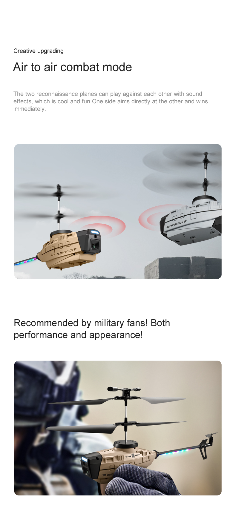 KY202 Black Bee 4CH 6-Axis 4K Dual Camera Air Gesture Obstacle Avoidance Intelligent Hover RC Helicopter RTF