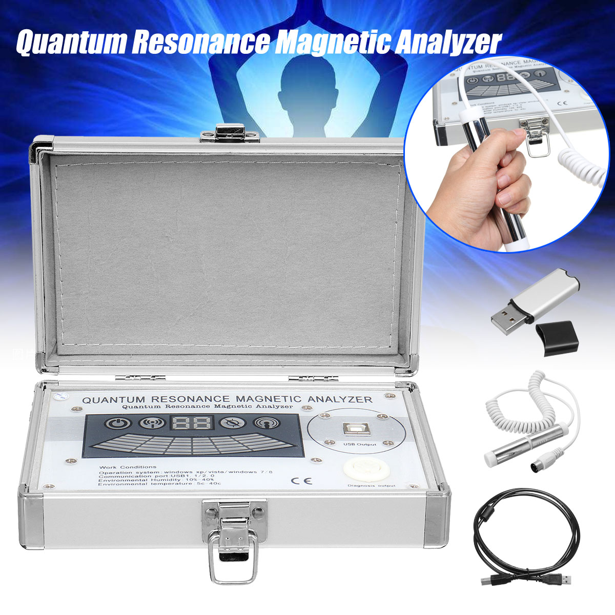 USB Quantum Magnetic Resonance Health Body Analyzer English Massage Therapy Device 28