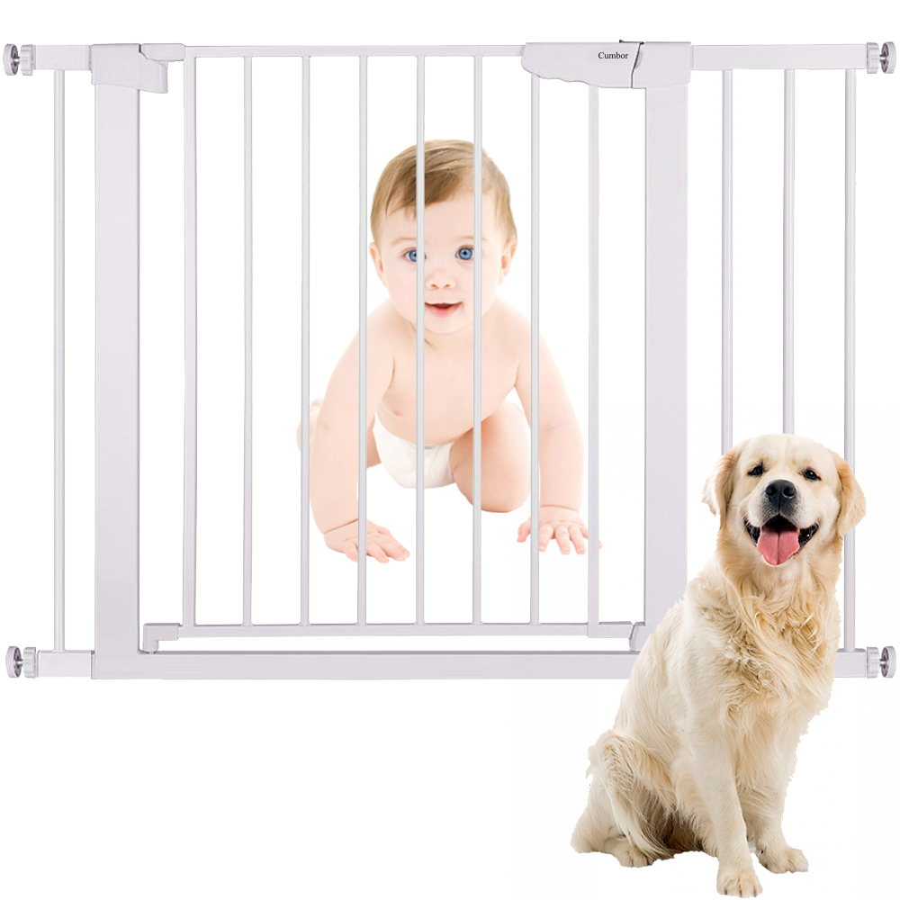 KINGSO Baby Gate Baby Fences Kids Play Gate Large Pet Gate with Swing Door For Doorway Stairs