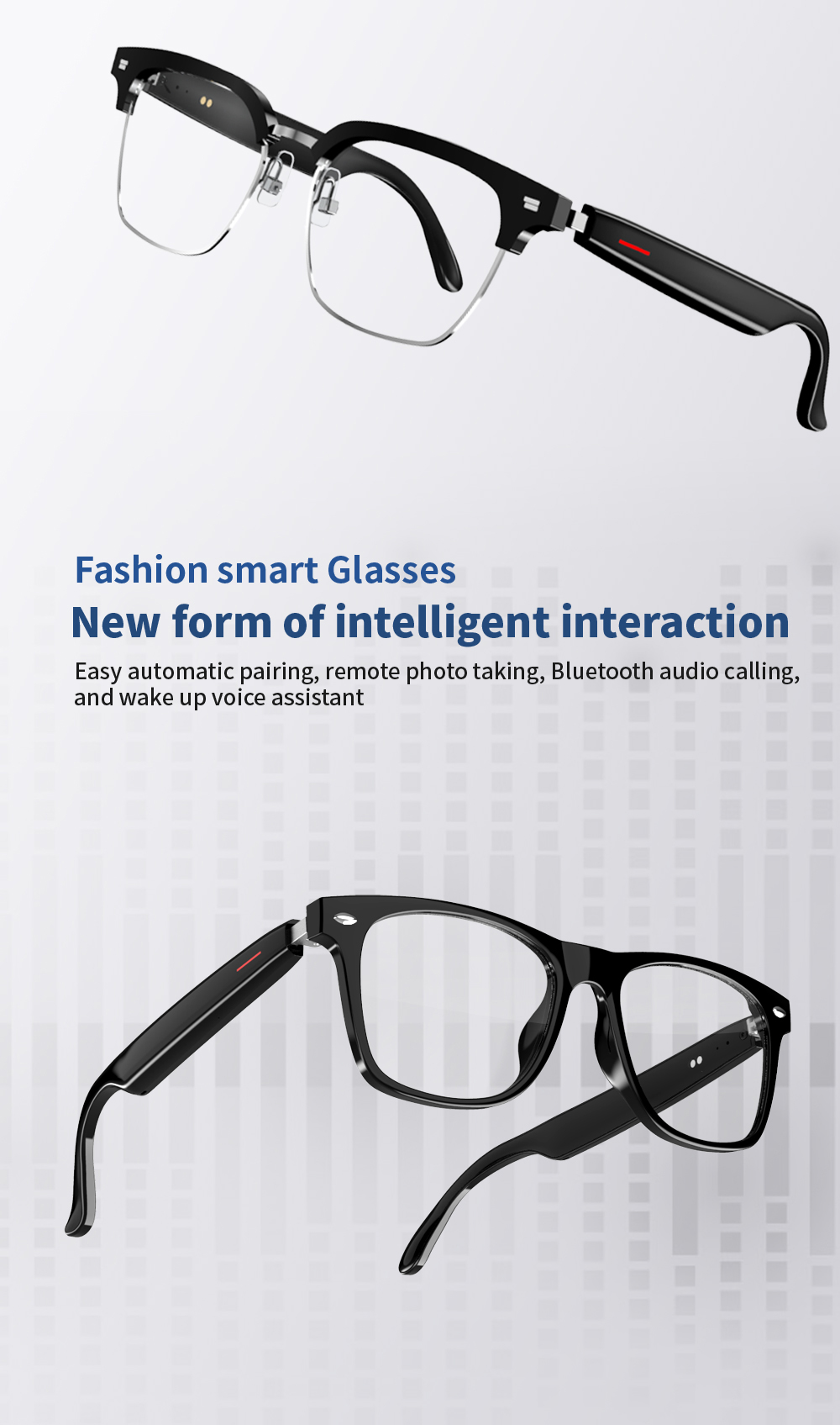 SENBONO E13 Waterproof Smart Glasses Wireless bluetooth Bone Conduction Glass Camera HD Music Audio Headset Eyewear