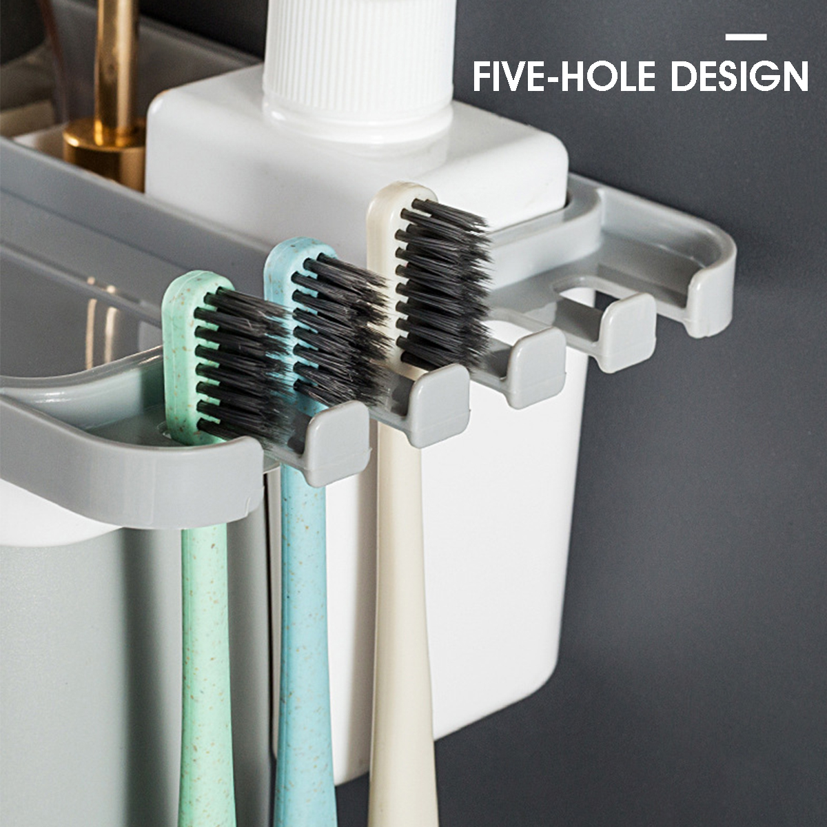 3/4 Cups Magnetic Toothbrush Rack Strong Bearing Toothbrush Holder Toothpaste Holder