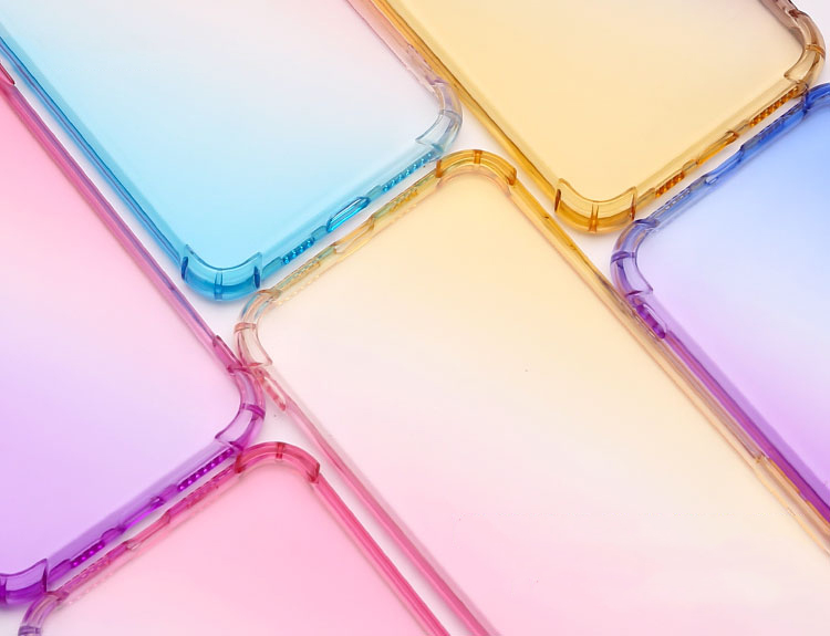 Bakeey for OnePlus Nord Case Gradient Color with Four-Corner Airbags Shockproof Translucent Soft TPU Protective Case