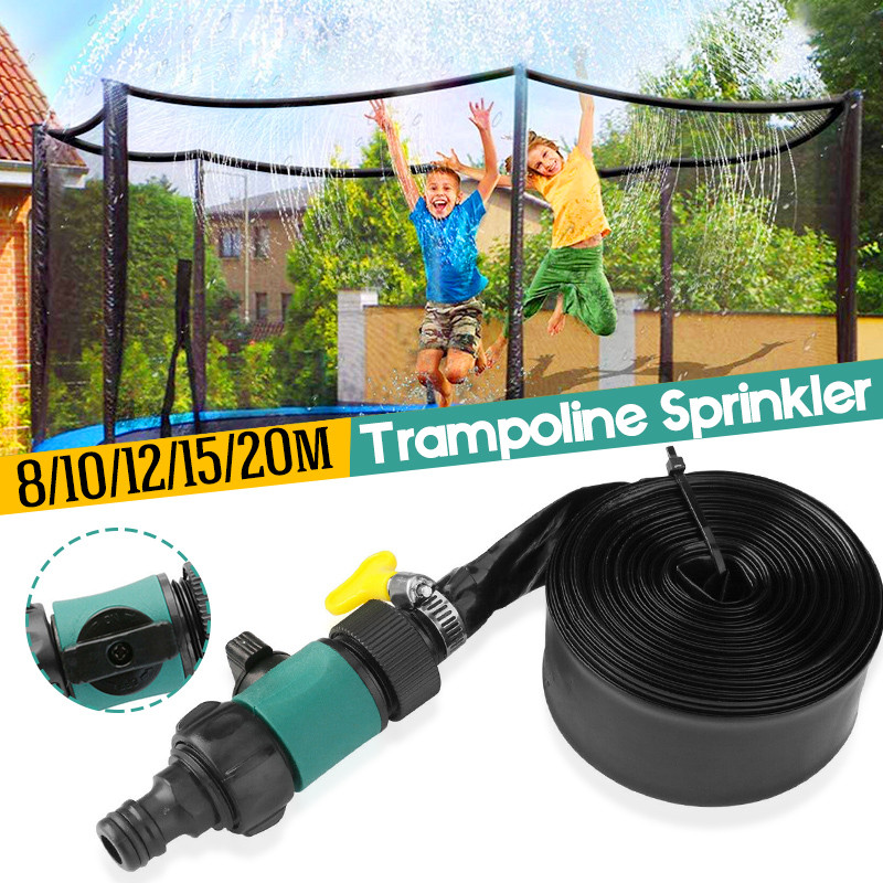 8/10/12/15/20m Trampoline Sprinkler Water Spray Kids Outdoor Backyard Waterpark Game