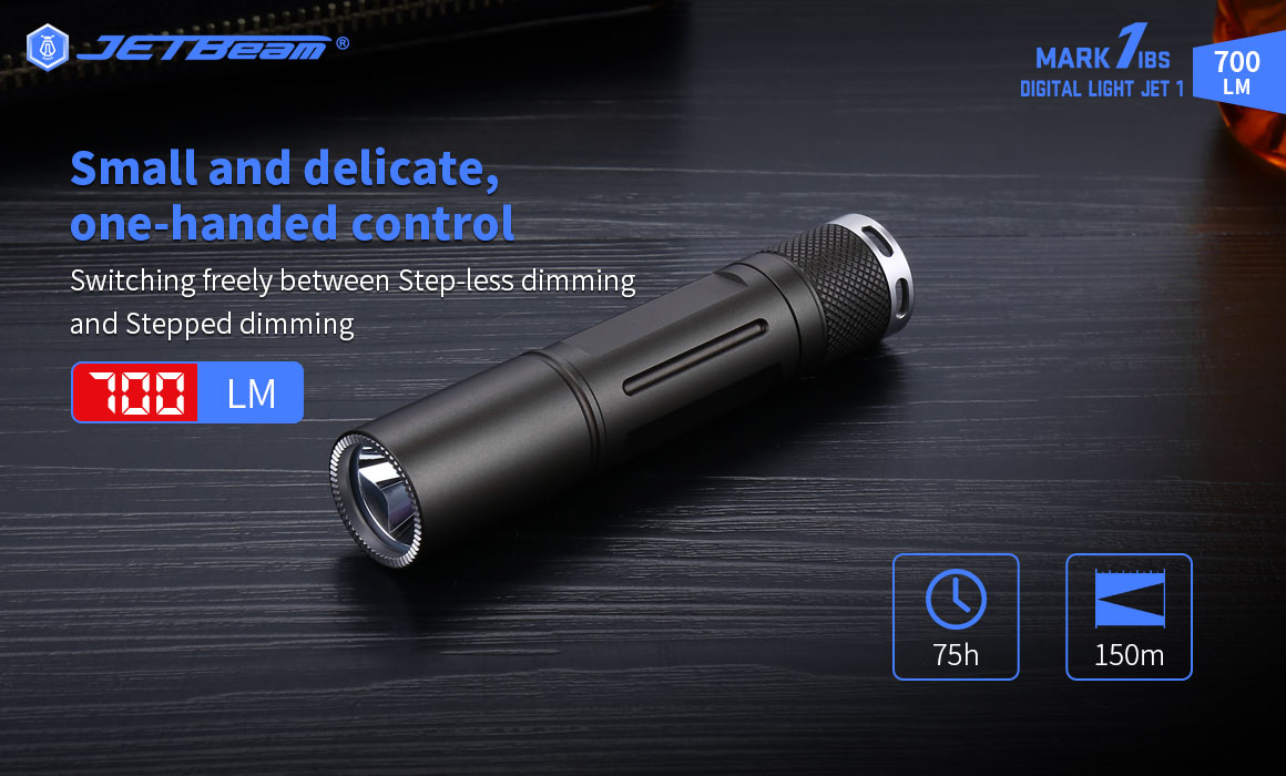 JETbeam MAKIBS 700LM XPL LED Flashlight 150M Long Range Tactical Flashlight 14500 Battery Type-C  Charge 7 Modes IPX8 Waterprooff Mini Torch for Outdoor Camping Hunting
