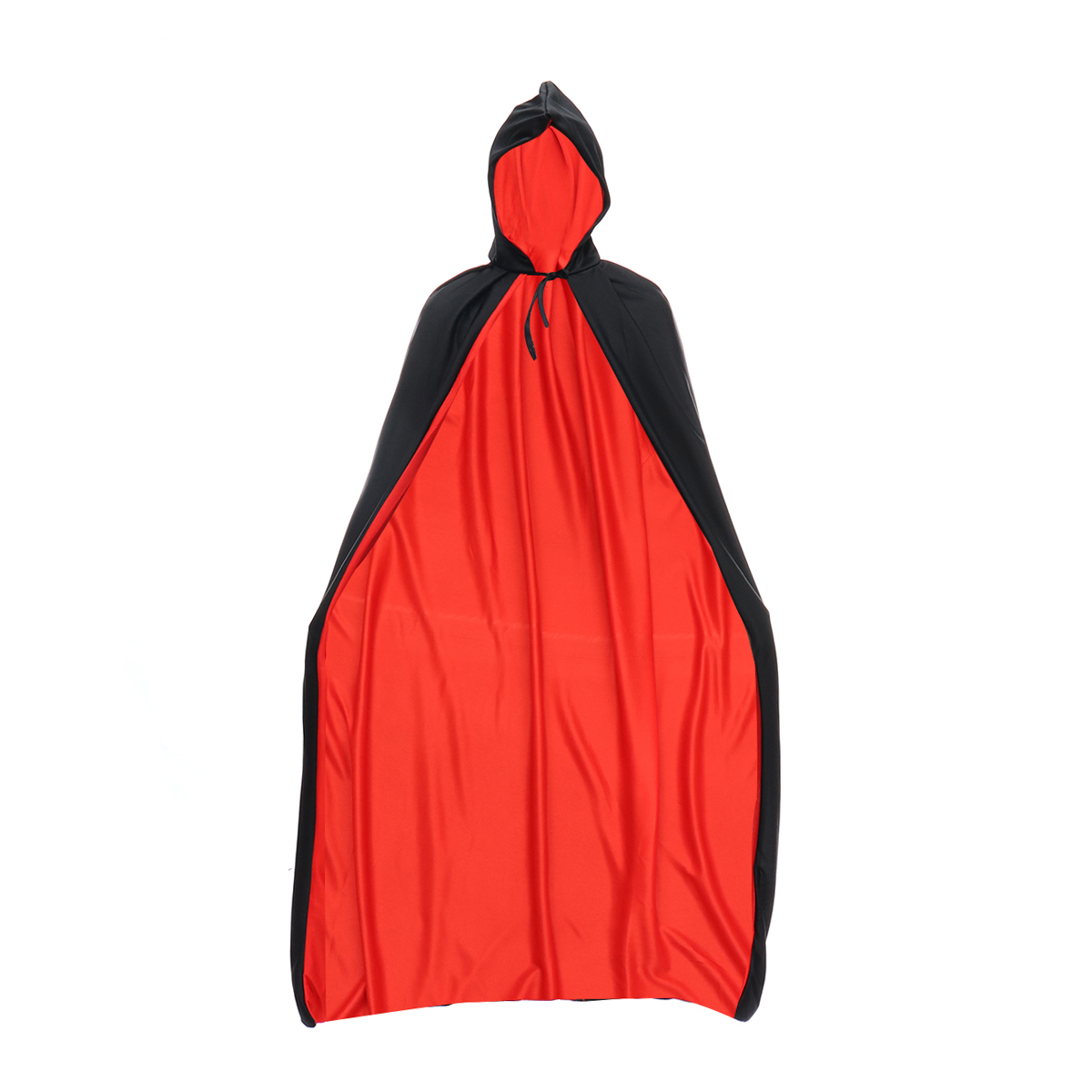 

Halloween Hooded Cape Adult Unisex Long Cloak Black Costume Dress Black/Red 2 Sides