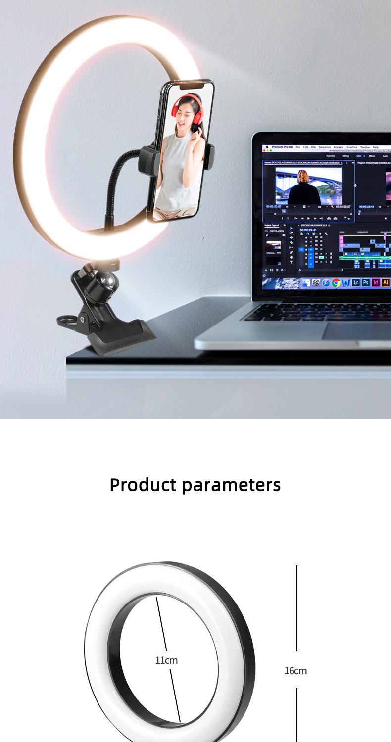 Bakeey Fill Light 10 Inch LED Ring Light Selfie Lighting Beauty Desktop Phone Holder for Live Broadcast