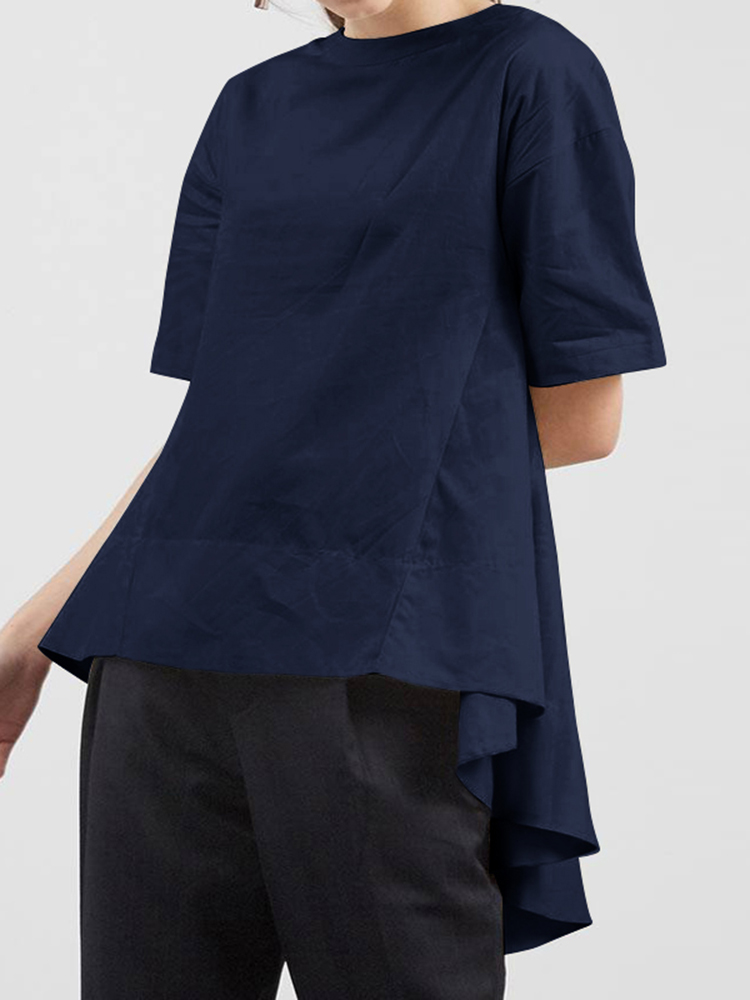 

Женское Элегантная блузка с короткими рукавами и складками
