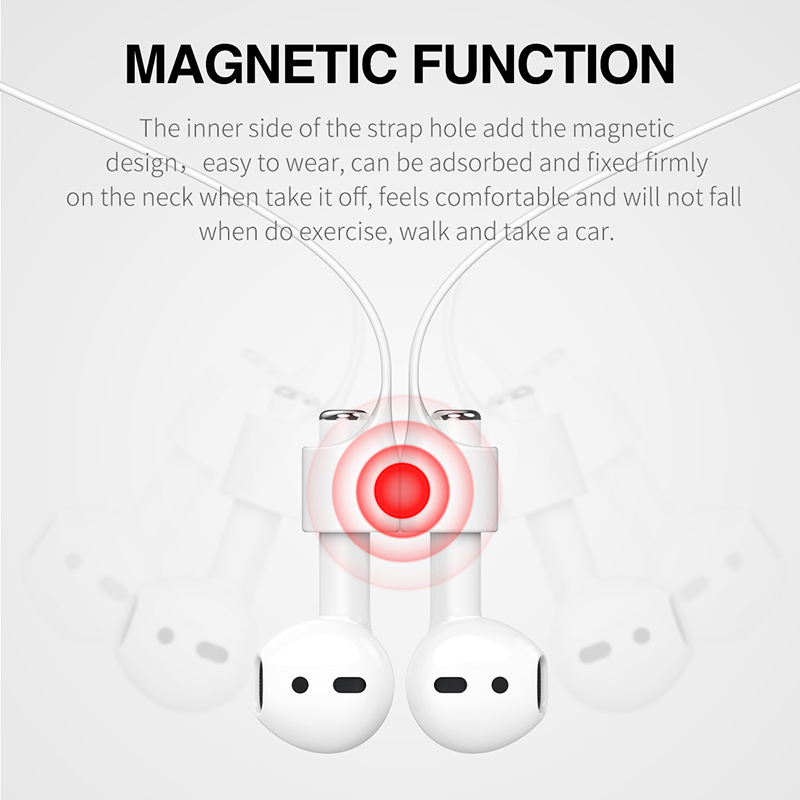 Baseus Magnetic Silicone Flexible Strap Safety Neck Strap for AirPods iPhone Earphone Headphone