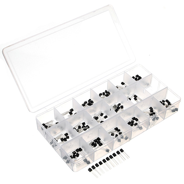 

540 Pcs NPN PNP TO-92 Transistor Kit With Component Box S9012 S9013 S9018 A1015 2N5401 2N5551 2N3906