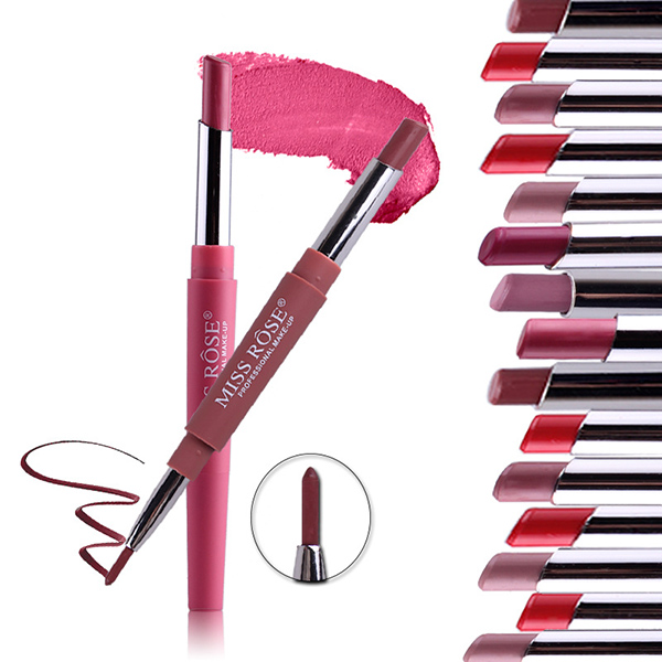 MISS ROSE Double-end Lipstick Pencil & Lip Liner