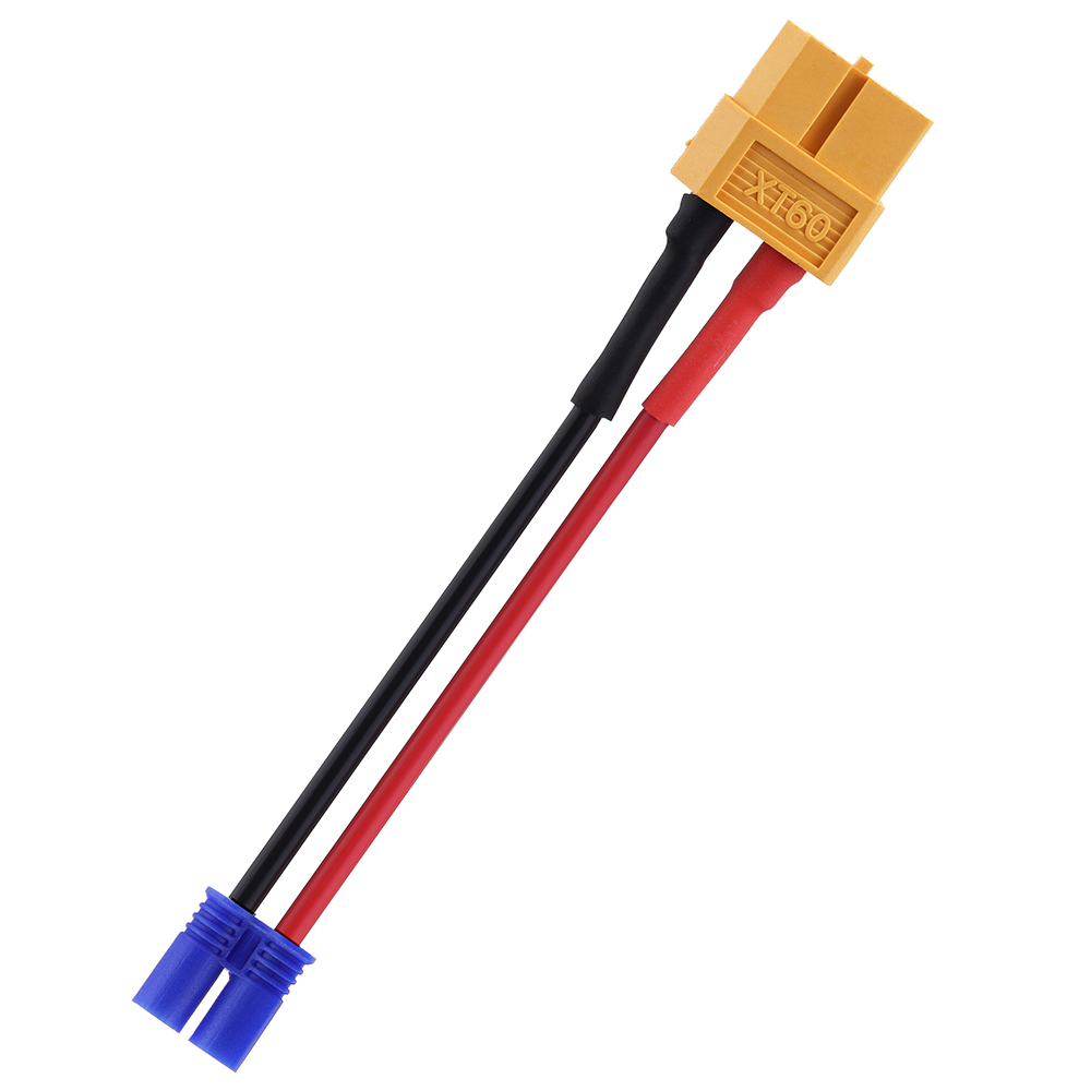 18AWG XT60 Plug to EC2 Male Female Plug Silicone Adapter Cable - Photo: 2