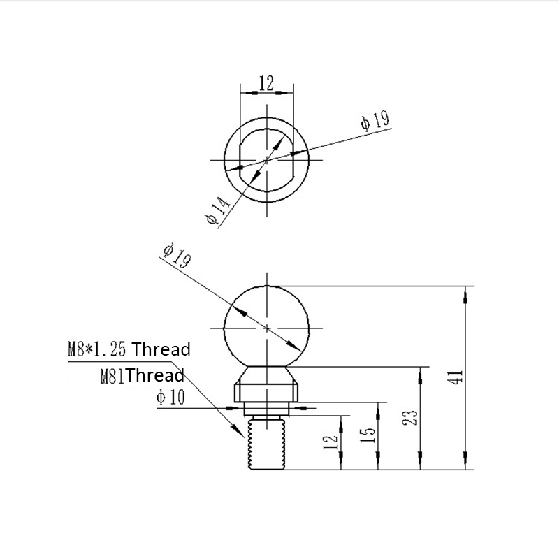 M8*1.25 Screw Thread Steel Spherical Screw for Sorting Robot/Robotic Hand