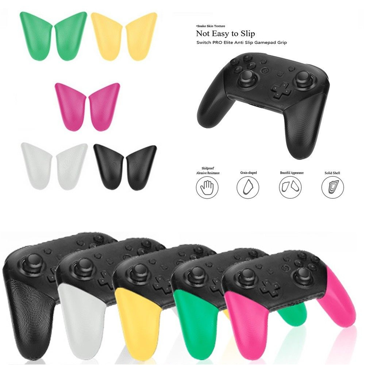 Replacement Grip Handle Protection Solid Shell Skidproof Holder For Nintendo Switch Pro Gamepad Controller 11