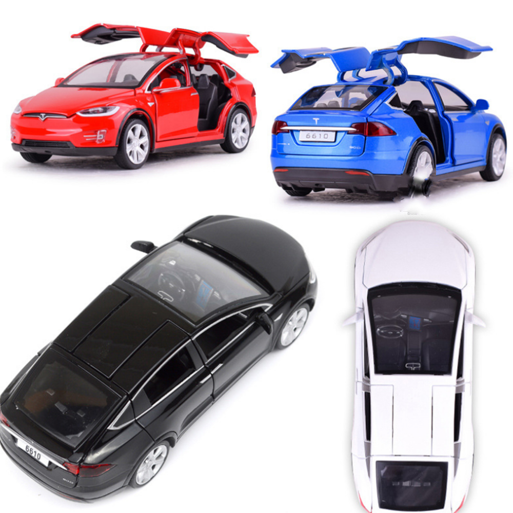 Baosilun1:32 Simulation Tesla MODEL X90 Alloy Car Model Children Sound And Light Toys - Photo: 2