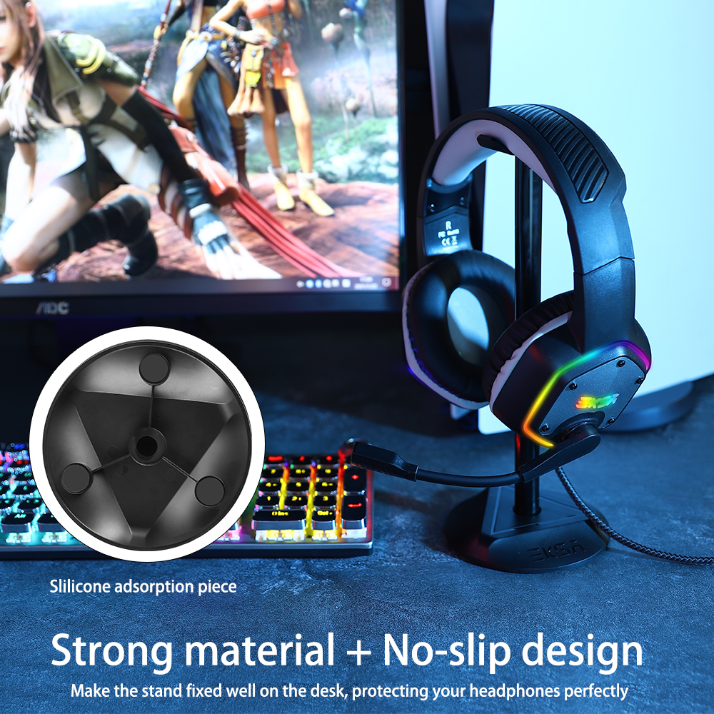 EKSA Z1 Universal Detachable Aluminum Alloy Headphones Stand Gaming Headset Holder with Non-slip Base for Gamer PC Accessories Desk