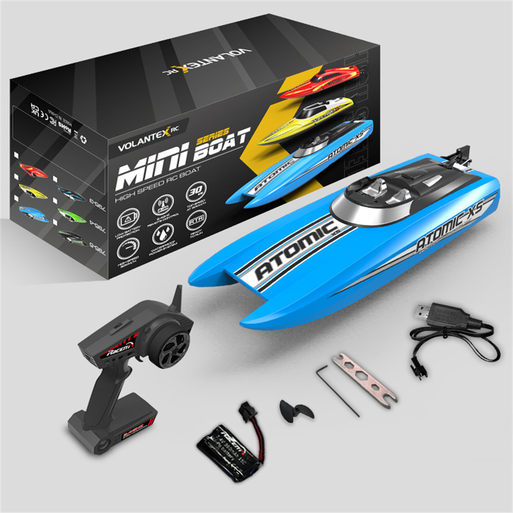 Volantexrc 2.4G 2CH 795-5 ATOMIC XS Mini RC Boat 30km/h Waterproof Reverse Water-Cooled Vehicles Models RTR Pool LakesToys